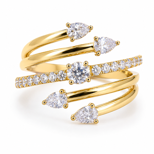 Anello a fascia con stella scintillante per donna, elegante gioiello da dito per tutti i giorni - Product Image 1