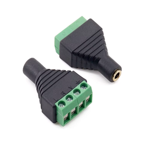 Prise audio pour casque à double canal plaquée or 3,5 mm sans soudure. Adaptateur stéréo. Bornes vertes sans soudure - Product Image 4