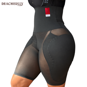 Shorty gainant taille haute à maintien ferme, rembourré aux hanches, en maille sexy, rehausseur de hanches, effet amincissant - Product Image 3