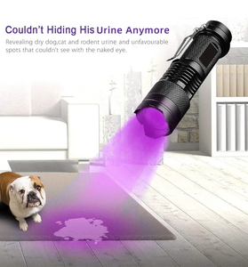 Rts Rechargeable 365nm UV LED lampes <span class=keywords><strong>de</strong></span> poche torche <span class=keywords><strong>de</strong></span> lumière noire pour l'urine <span class=keywords><strong>de</strong></span> chien et punaise <span class=keywords><strong>de</strong></span> <span class=keywords><strong>lit</strong></span> 395nm lampe <span class=keywords><strong>de</strong></span> poche UV - Product Image 2