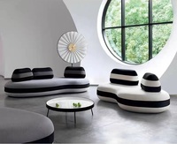 Double salon créatif moderne Hôtel Réception Bureau Salon Meubles Custom Color Collision Patchwork Curved Macaron Sofa