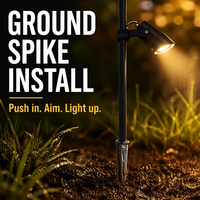 Lampadaire LED extérieur à piquet pour jardin et pelouse, design type bollard, avec capteur crépusculaire pour parcs et espaces verts publics