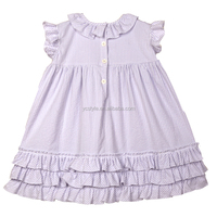 Robe de bébé personnalisée élégante et adorable, 180-240 g/m², avec de magnifiques volants et des rayures pour les petites filles