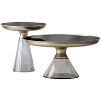 Table basse de luxe en verre transparent, design nordique moderne, meuble de salon, table d'appoint et de coin mobile multifonctionnelle
