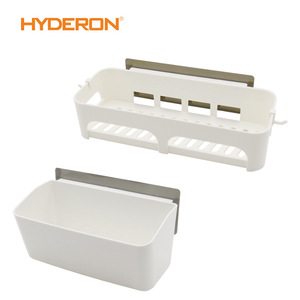 Estante de Almacenamiento para Baño Hyderon, Montado en la Pared, de Plástico y Acero Inoxidable, Diseño Rectangular Minimalista, Duradero - Product Image 1