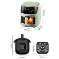 Friteuse à air intelligente multifonctionnelle numérique sans huile de 8 L à écran tactile, grande capacité, pour usage domestique, vente en gros d'usine OEM