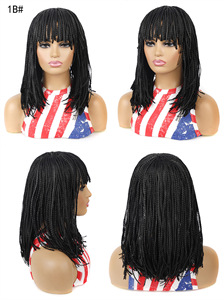 Bán Buôn Thời Trang Châu Phi Phụ Nữ Kết Hợp Màu Sắc Bob Ngắn Sợi Hóa Chất <span class=keywords><strong>Dreadlocks</strong></span> Sợi Hóa Chất Tổng Hợp Bện Tóc Tóc Giả Với Bang - Product Image 6