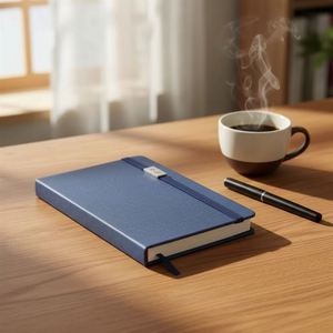 <b>Personalised</b> Stationery A5 Custom <b>Leather</b> Notebook Hardcover Printing Promotional Binding Elastic Strap for Business - Product Image 5