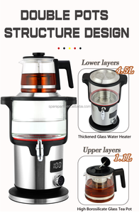 Elettrodomestici da cucina con isolamento termico Smart bollitore bollitore elettrico per tè turco bollitore <span class=keywords><strong>russo</strong></span> <span class=keywords><strong>Samovar</strong></span> con teiera - Product Image 3