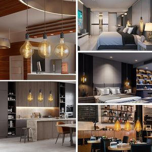 酒店G200 G300巨型爱迪生灯丝16W E26底座铝灯体A60选项4W 5W 9W超大LED复古灯泡 - Product Image 5