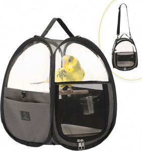 Free Sample Pet <b>Bird</b> Carrier for Travel, <b>Bird</b> Travel Cage Bag with <b>Stand</b>, Tray and <b>Feeding</b> Cup, Portable and Lightweight - Product Image 1