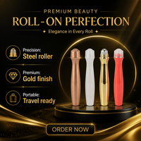 Flacon roll-on pour crème pour les yeux en PETG, emballage cosmétique, 15 ml, couleur personnalisée, contenant pour sérum
