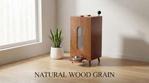 Mangeoire <span class=keywords><strong>pour</strong></span> animaux <span class=keywords><strong>de</strong></span> compagnie en bois <span class=keywords><strong>de</strong></span> noyer en gros |   Distributeur <span class=keywords><strong>de</strong></span> nourriture à gravité grande capacité |   Contrôle manuel des portions <span class=keywords><strong>pour</strong></span> chats et chiens - Product Image 5