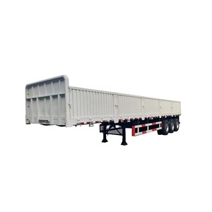 Semi-remorque <span class=keywords><strong>de</strong></span> <span class=keywords><strong>transport</strong></span> <span class=keywords><strong>de</strong></span> marchandises en vrac à ridelles rabattables en acier, 2/3/4 essieux, capacité 40-60 tonnes, neuve, 45 pieds, FuDeng Chine - Product Image 1