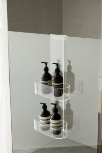 Organizador <span class=keywords><strong>de</strong></span> Ducha Acrílico para Colgar Sobre la Puerta del Baño, <span class=keywords><strong>Estante</strong></span> <span class=keywords><strong>de</strong></span> Almacenamiento <span class=keywords><strong>con</strong></span> Ganchos - Product Image 4