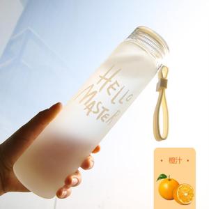 Hello master-botella de agua de plástico esmerilada para mujer, botella de agua de boca ancha, colorida, con correa de silicona, 16oz - Product Image 5