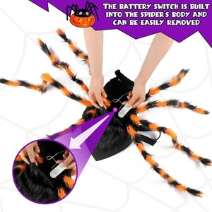 Costume da Ragno di Halloween per Cani di Taglia Media, 75cm, con 8 Modalità di Illuminazione, Divertente Costume Luminoso per Cani, Decorazioni per Halloween - Product Image 3