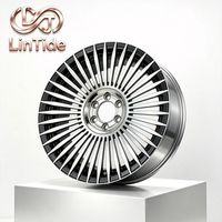 Jantes en alliage forgé multi-rayons usinées noir brillant, roues de luxe de rechange pour tuning automobile haut de gamme