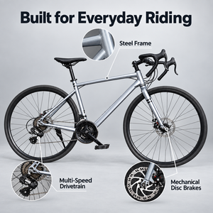 Vélo de <span class=keywords><strong>route</strong></span> ultra léger 27 vitesses avec freins à disque, guidon basculant, vélo de course pour adultes - Product Image 2