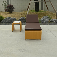 Chaise longue d'extérieur moderne pour hôtel, mobilier de jardin, lit de soleil pour villa de plage, chaise longue en rotin et métal pour balcon, vente en gros