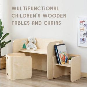 Set Tavolo <span class=keywords><strong>e</strong></span> Sedie Multifunzione per Bambini, Set di <span class=keywords><strong>Mobili</strong></span> Adattabili in 3 Pezzi per Casa <span class=keywords><strong>e</strong></span> Asilo Nido - Product Image 5