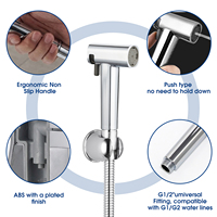 Ensemble de douchette shattaf en ABS chromé haute pression, vente en gros d'usine, avec tuyau anti-fuite pour douche musulmane, logo personnalisé, emballage blister