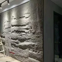 Énorme panneau mural en pierre artificielle PU, design moderne, ignifuge, imperméable, pour intérieur et extérieur, imitation roche en polyuréthane