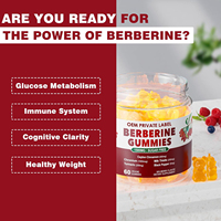 Complément alimentaire en gommes OEM Berberine Complex, gommes à la cannelle de Ceylan et à la berbérine HCL pour le métabolisme et la santé intestinale