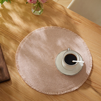 Sets de table ronds tissés et en papier Tabletex - Sets de table décoratifs pour la salle à manger, décoration intérieure personnalisée