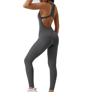 High Quality Rompers Yoga Gym Fitness Sports One Piece Pants Jumpsuit Backless Workout Bodysuit for Women