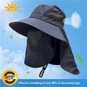 Unisex Detachable Wide Brim Sporty Style 100% Cotton Bucket <b>Hat</b> UV Protection for Summer Outdoor Activities-Sunshade Face Neck - Product Image 3