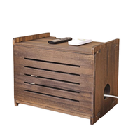 Support de stockage mural en bois massif étagère de routeur support de projecteur gestion des câbles Hider pour Modem câble multiprise nécessite un assemblage