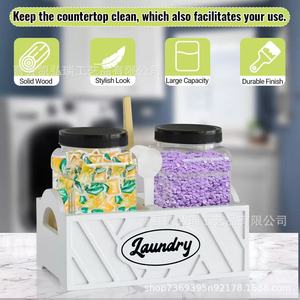 Wooden <b>laundry</b> room <b>organization</b> container, detergent dispenser container, wooden <b>laundry</b> pods, multi-functional <b>storage</b> box - Product Image 4