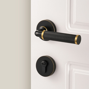 Luxury Brass <strong>Door</strong> Lock Set Modern Interior <strong>Bedroom</strong> Bathroom Double Wood <strong>Door</strong> Lever Privacy Passage Lock - Product Image 3