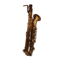 Eastern Music Pro Use Amber Dark Gold Lacquered Baritone Saxophone EB Tone-EMB400Z with Low a and PC Flight Case