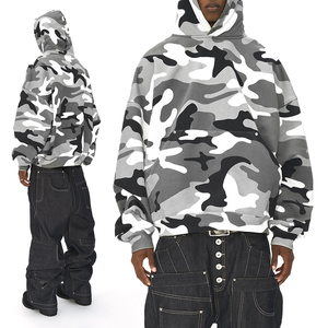 KingSen Winter Custom Embroidered Allover Print Breathable Heavyweight 100% Cotton Men's Pullover Hoodie Oversized <b>Hip</b> Hop - Product Image 1