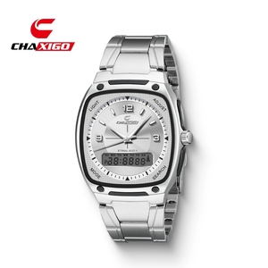 CHAXIGO 6137 นาฬิกาข้อมือแบรนด์สปอร์ตสำหรับผู้ชายสไตล์ธุรกิจสายเหล็กทรงสี่เหลี่ยมมัลติฟังก์ชั่นส่องสว่างกันน้ำนาฬิกาควอทซ์ - Product Image 1