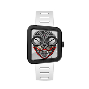 Reloj Mecánico con Diseño de Calavera Alienígena, Caja Poligonal Irregular, Diseño Único, Tendencia de Moda, Reloj de Pulsera Automático con Calavera Extraña - Product Image 4