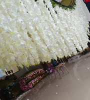 Fleurs artificielles de glycine haut de gamme personnalisables 2026, glycine suspendue en soie pour plafond, décoration de mariage blanche pour plafond