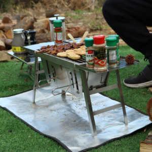Free Assembly Portable <strong>Mini</strong> Folding Notebook Stainless Steel <strong>Charcoal</strong> BBQ <strong>Grill</strong> - Product Image 1