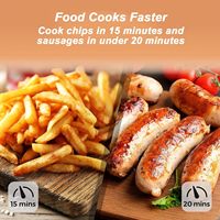 Four à friture numérique à air chaud avec circulation rapide de l'air, sans huile, écran LED, panier antiadhésif, minuterie et réglage de la température de 60 minutes, 15L, 1400W