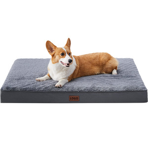 Colchón ortopédico impermeable <span class=keywords><strong>de</strong></span> espuma <span class=keywords><strong>de</strong></span> caja <span class=keywords><strong>de</strong></span> huevos con etiqueta <span class=keywords><strong>de</strong></span> cuero para alivio <span class=keywords><strong>de</strong></span> articulaciones para perros, para suelo interior, venta al por mayor - Product Image 5