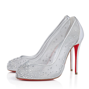 Women <b>Split</b> Toe Rhinestone Mesh Shoes <b>High</b> Thin Heels Diamonds Sandals <b>Dress</b> Wide Feet Large Size 44 Pumps - Product Image 5