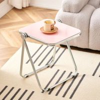 Einfacher Minimalistischer Tragbarer Kleiner Kaffeetisch für Wohnzimmer Schlafzimmer Balkon oder Außenbereich mit Klappdesign