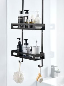 Modern Design Foldable Black <strong>Shower</strong> Rack Space-Saving Bathroom <strong>Storage</strong> Organizer Hooks Basket for Corner Mounted <strong>Shower</strong>/Bathtub - Product Image 5