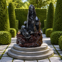 Spécimen de grappe de quartz fumé naturel brut, pointe de quartz noir, spécimen minéral pour la décoration intérieure et la collection de pierres de guérison