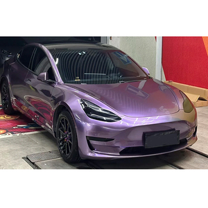 Nhà Máy Bán buôn đúc Pet TPU HD bóng lỏng kim loại màu đen tím xe bọc vinyl 1.52x18m/5x60ft một đầy đủ CuộN xe dán - Product Image 1