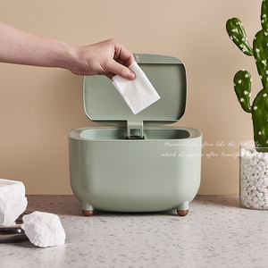 سطح المكتب الصحافة نوع علبة مهملات الإبداعية المنزلية متعددة الوظائف علب قمامة صغيرة مع غطاء مكتب سلة التخزين - Product Image 6