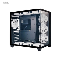 MANMU High Popular Gamer CPU Desktop Case Transparent USB 3.0 Full Tower ATX PC Case Micro Computer Towers in Stock