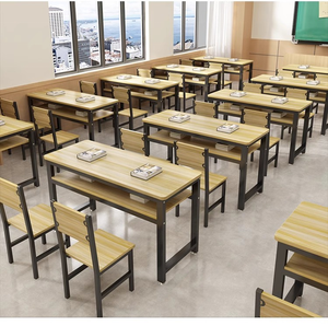 Ensemble de bancs de bureau en bois de style moderne <span class=keywords><strong>prix</strong></span> de gros chaise en acier pour salle de classe, école, bureau à domicile, entrepôt, salle à manger et université - Product Image 2